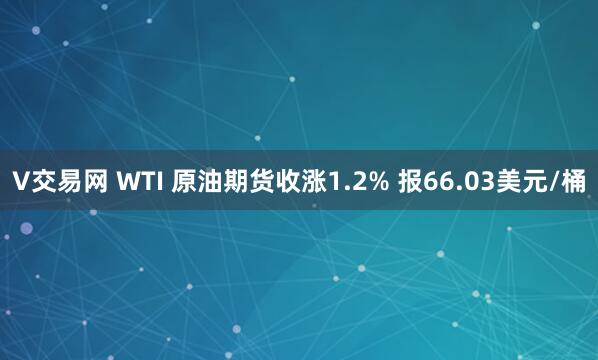 V交易网 WTI 原油期货收涨1.2% 报66.03美元/桶